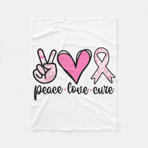 Cobertor De Velo Consciência do Cancer Figurino Pink Peace Love Cu
