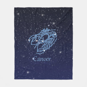 Cobertor De Velo Constelação de cancer e Sinal Zodiac com Estrelas