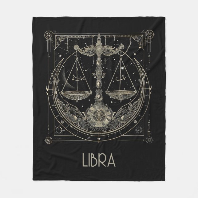 Cobertor De Velo Constelação de Libra Zodiac Fleece Blanket (Frente)