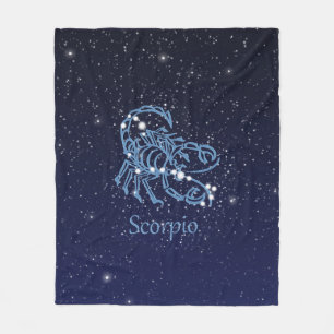 Cobertor De Velo Constelação Scorpio e Sinal Zodiac com Estrelas
