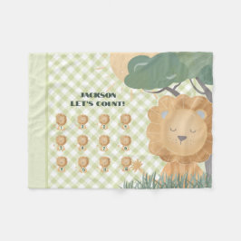 Cobertor De Velo Contagem educativa de Vamos Gingham Nome Boho Lion