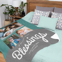 Cobertor De Velo Contando com nossas bençãos | Colagem de Fotos da 