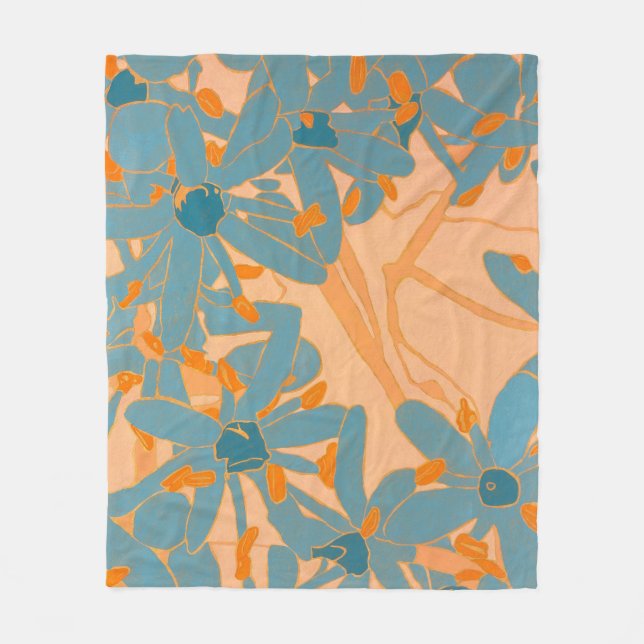 Cobertor De Velo Contemporary Leaf Design in Peach  (Frente)