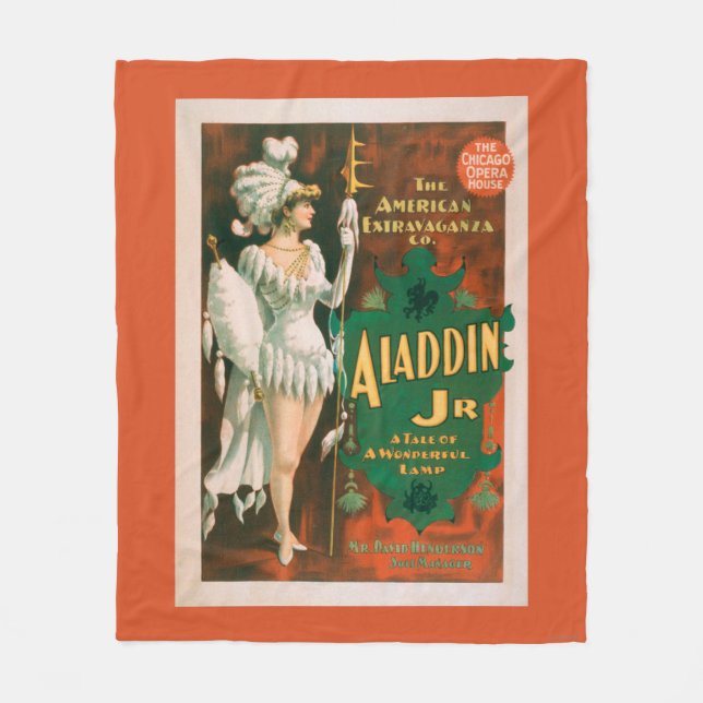 Cobertor De Velo Conto do Jr. de Aladdin de um teatro maravilhoso 2 (Frente)