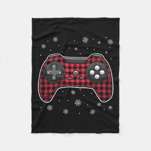 Cobertor De Velo Controle de Video Game Xadrez Vermelho Gamer Rapaz
