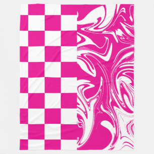 Cobertor De Velo Controlos e picos em magenta e branco