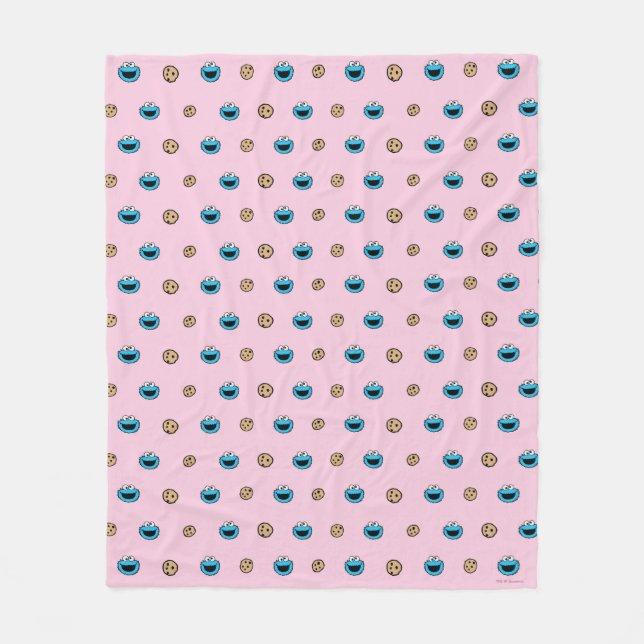 Cobertor De Velo Cookie Monster and Cookies Pink Pattern (Frente)