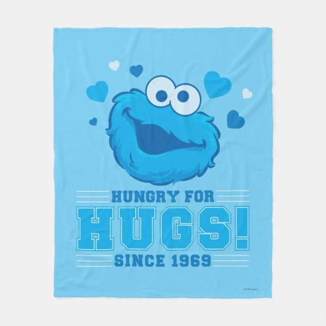 Cobertor De Velo Cookie Monster Hugs (Frente)