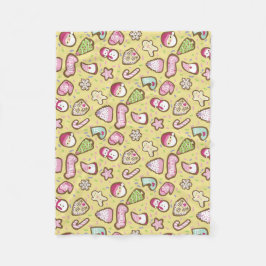 Cobertor De Velo Cookies Amarelo de Natal