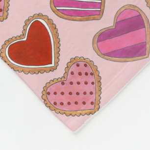 Cobertor De Velo Cookies de Açúcar de Coração Vermelho Cor-de-Rosa