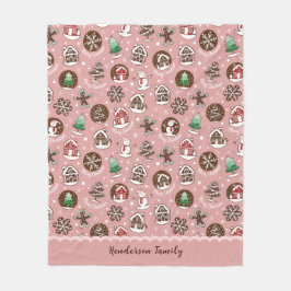 Cobertor De Velo Cookies de Natal bonitos, brancos, personalizados 