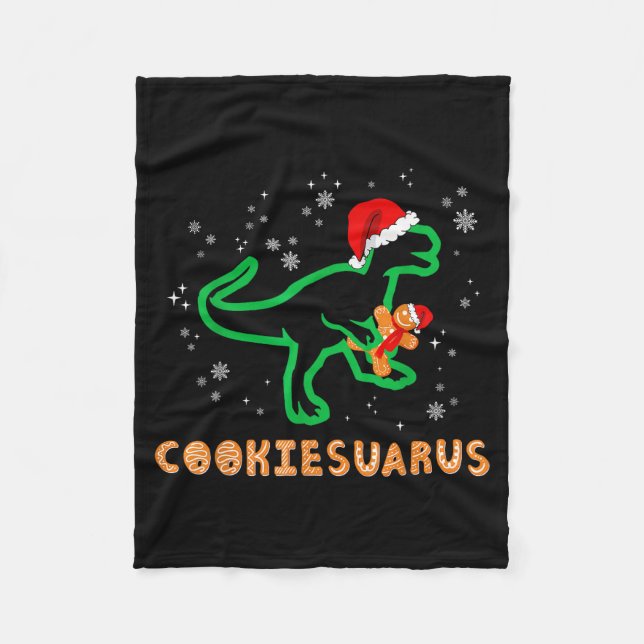 Cobertor De Velo Cookiesaurus Christmas Dinosaur Rex Sugar Cookie  (Frente)