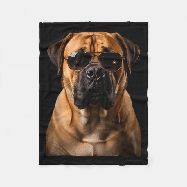 Cobertor De Velo Cool Dog Sungles Bullmastiff Funny Look  (Frente)