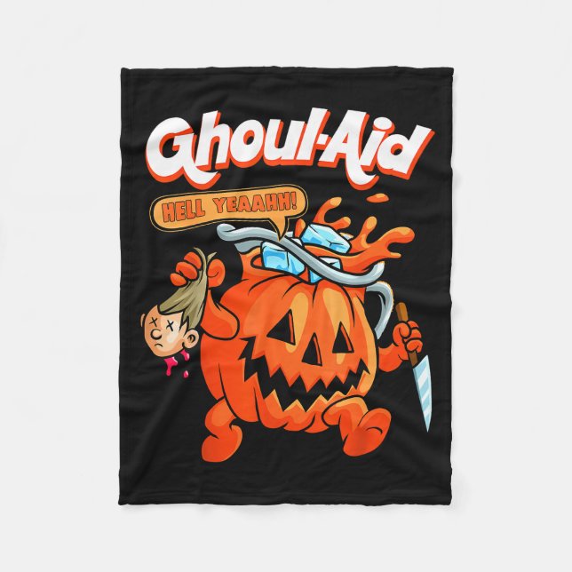 Cobertor De Velo Cool Ghoul Aid Funny Ghoul Pumpkin Cute Meme Hallo (Frente)
