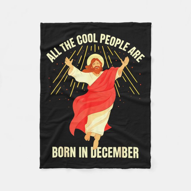 Cobertor De Velo Cool People Are Born In December Christian Christm (Frente)