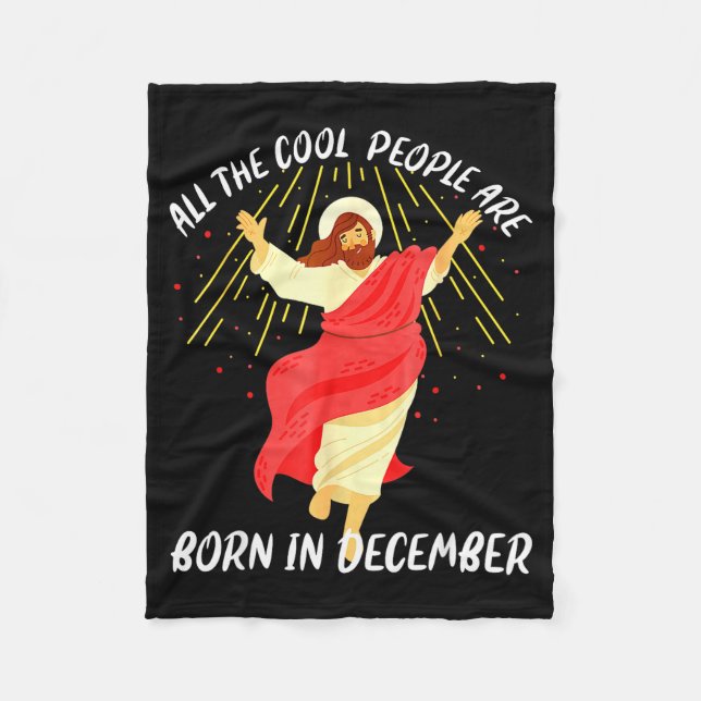 Cobertor De Velo Cool People Are Born In December Christian Christm (Frente)