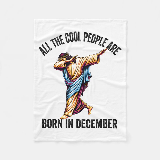Cobertor De Velo Cool People Are Born In December Christian Christm (Frente)