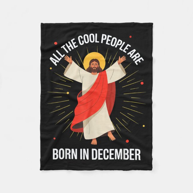 Cobertor De Velo Cool People Are Born In December Christian Christm (Frente)