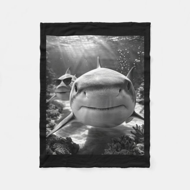 Cobertor De Velo Cool Shark Animal Selfie  (Frente)
