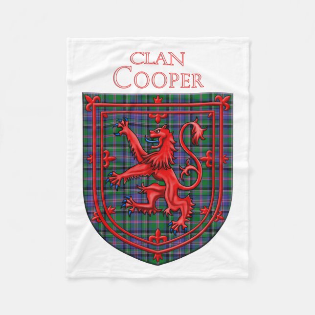 Cobertor De Velo Cooper Tartan Scottish Xadrez Lion Rampant (Frente)