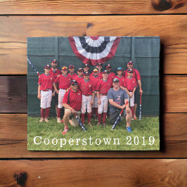 Cobertor De Velo Cooperstown NY Equipe de Beisebol Foto Ano Keepsaw