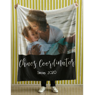 Cobertor De Velo Coordenadora de Caos Mamãe Ano Personalizado