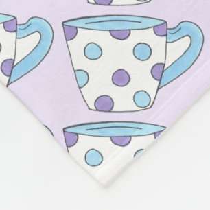 Cobertor De Velo Copas do Teacup Party Tea Party, Bolinhas Azul Rox