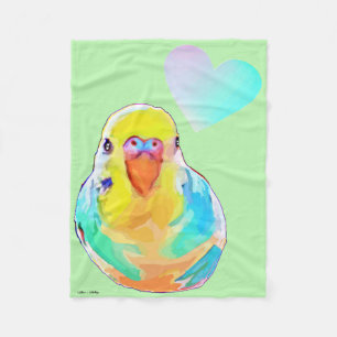 Cobertor De Velo Copgerigar Parakeet Colorful Bird Ombre Heart S