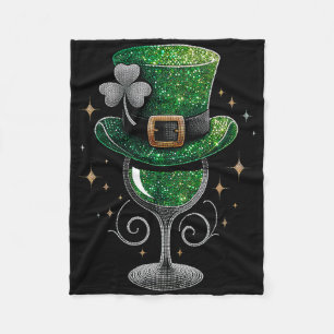 Cobertor De Velo Copo de Vinho Trevo Dia de São Patrício Irlandês 