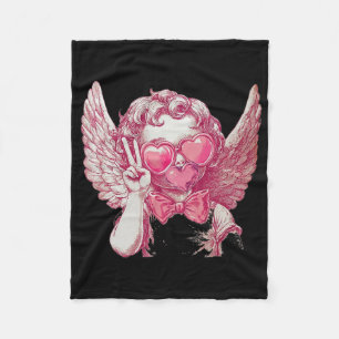 Cobertor De Velo Copo Retro Cupido do Dia dos Namorados Soprar Bolh