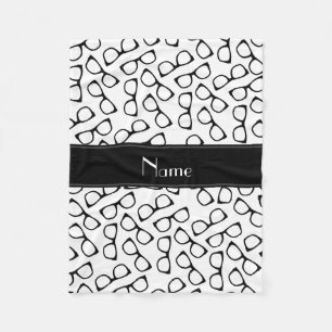 Cobertor De Velo Copos pretos brancos de nome personalizado