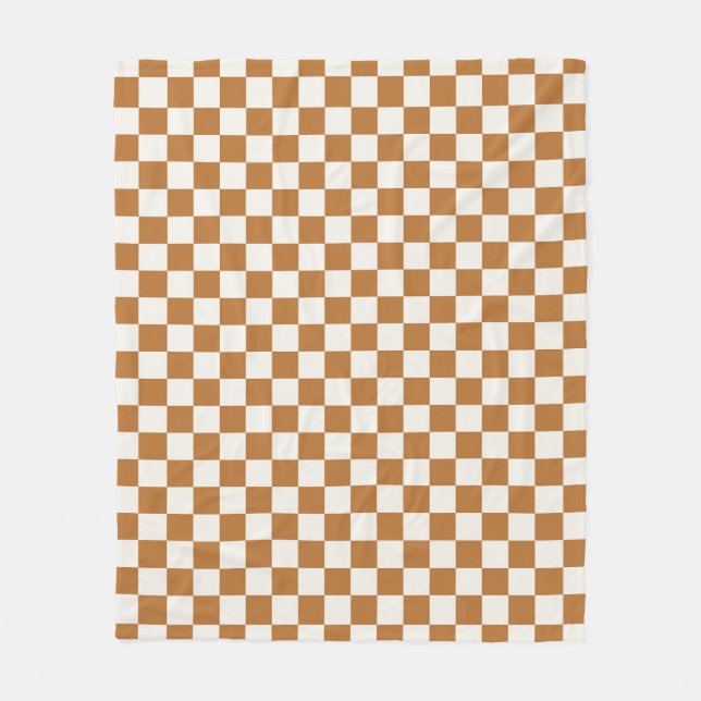 Cobertor De Velo Copper and eggshell checkerboard pattern (Frente)