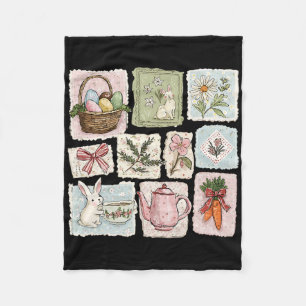 Cobertor De Velo Coquete Floral Primavera Páscoa Coelho Vintage Fel