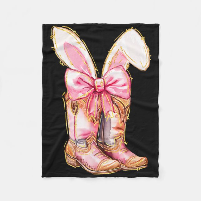 Cobertor De Velo Coquette Coots da Páscoa Bunny Howdy (Frente)