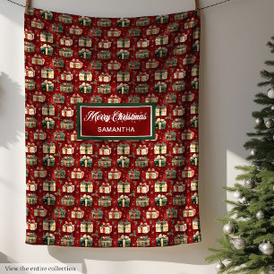 Cobertor De Velo Cor aquática Chic merry cor de Natal mudo personal