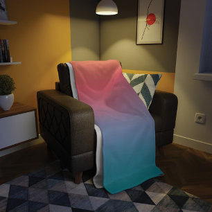 Cobertor De Velo Cor Azul Laranja Moderno