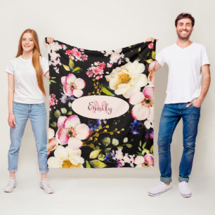 Cobertor De Velo Cor d'água - rosada amarela roxas a preto, Monogra