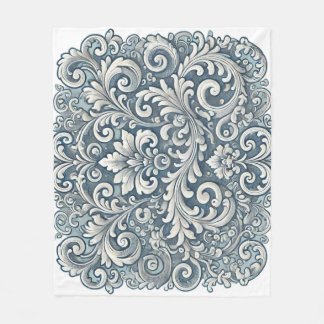 Cobertor De Velo Cor damasco de rolagem Elegante em Azul Suave e