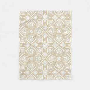 Cobertor De Velo Cor damasco elegante Tan e branco