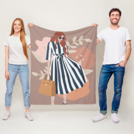 Cobertor De Velo Cor-de-água doce moderna pintando uma garota fofa