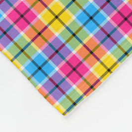 Cobertor De Velo Cor-de-rosa brilhante, Xadrez amarela e azul