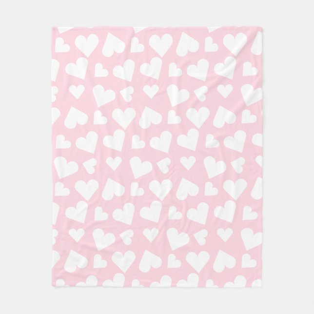 Cobertor De Velo Cor-de-rosa com padrão de coração feminino (Frente)