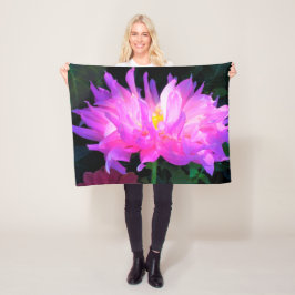 Cobertor De Velo Cor-de-rosa estonteante e cacto roxo Dahlia