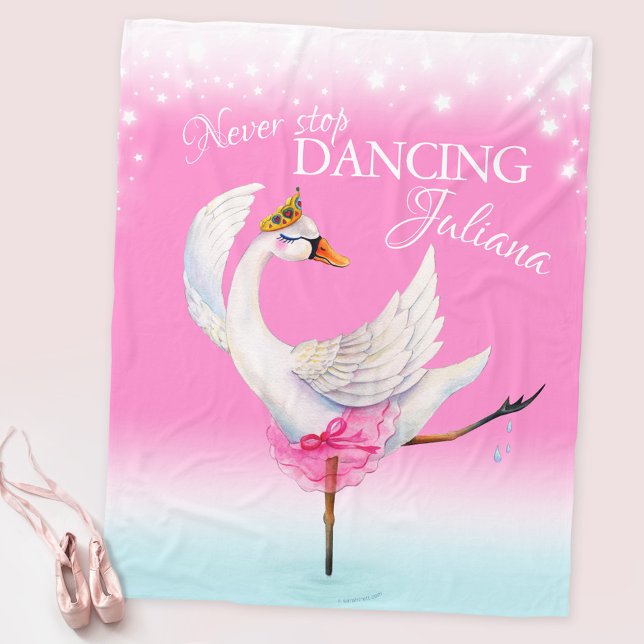 Cobertor De Velo Cor-de-rosa nunca pára de dançar bailarina nome pe (Criador carregado)