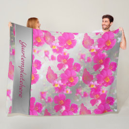 Cobertor De Velo cor-de-rosa,prata,padrão de pinks, flores brilhant