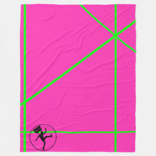 Cobertor De Velo Cor do Pop Neon Rosa e Faixa Verde 80s Retroativa