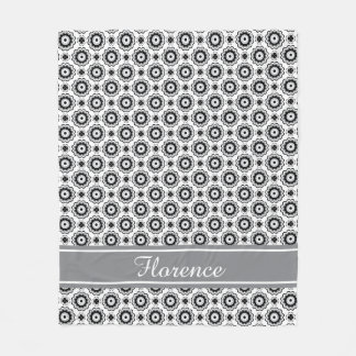 Cobertor De Velo Cor e Nome Personalizados Padrão Floral Vintage