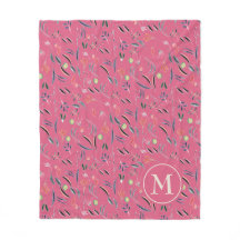 Cor Floral Rosa, Aquarela Monograma Pessoal
