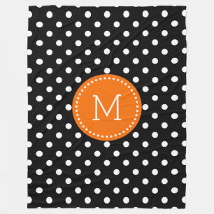 Cobertor De Velo Cor Laranja De Polkadot Branco E Preto