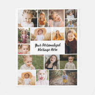 Cobertor De Velo Cor Personalizada de Colagem de Fotos 16 Personali